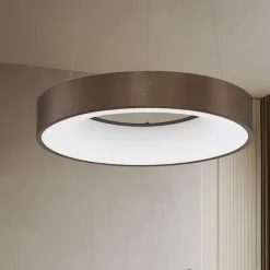 Lampadari Moderni-Selezionato da Mazzolaluce Lampadario anello 38 cm led 30w 3000k marrone dimmerabile moderno