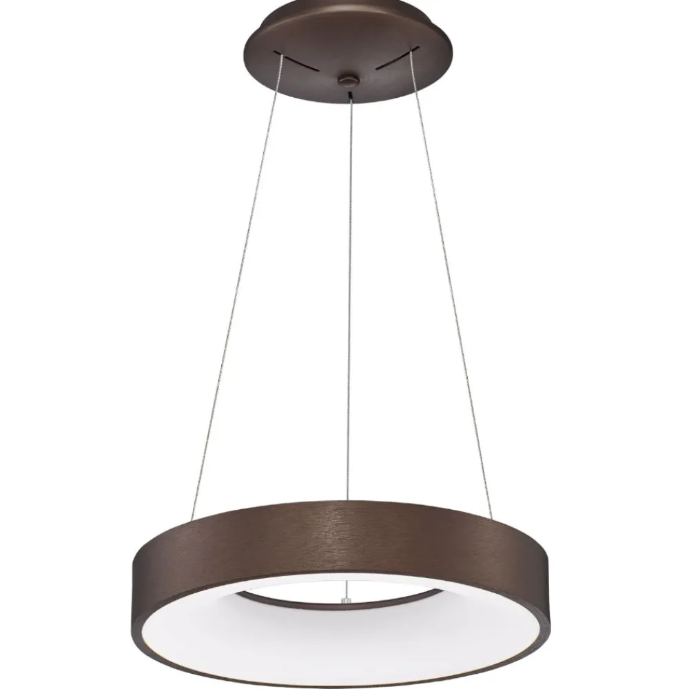 Lampadari Moderni-Selezionato da Mazzolaluce Lampadario anello 38 cm led 30w 3000k marrone dimmerabile moderno