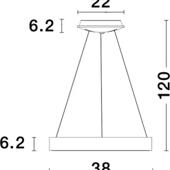 Lampadari Moderni-Selezionato da Mazzolaluce Lampadario anello 38 cm led 30w 3000k marrone dimmerabile moderno