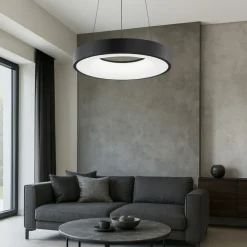 Lampadari Moderni-Selezionato da Mazzolaluce Lampadario anello 38 cm nero dimmerabile 3000k led 30w