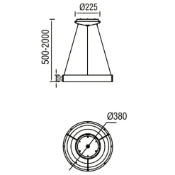 Lampadari Moderni-Selezionato da Mazzolaluce Lampadario anello 38cm nero led 30w da 2700k a 5000k app telecomando