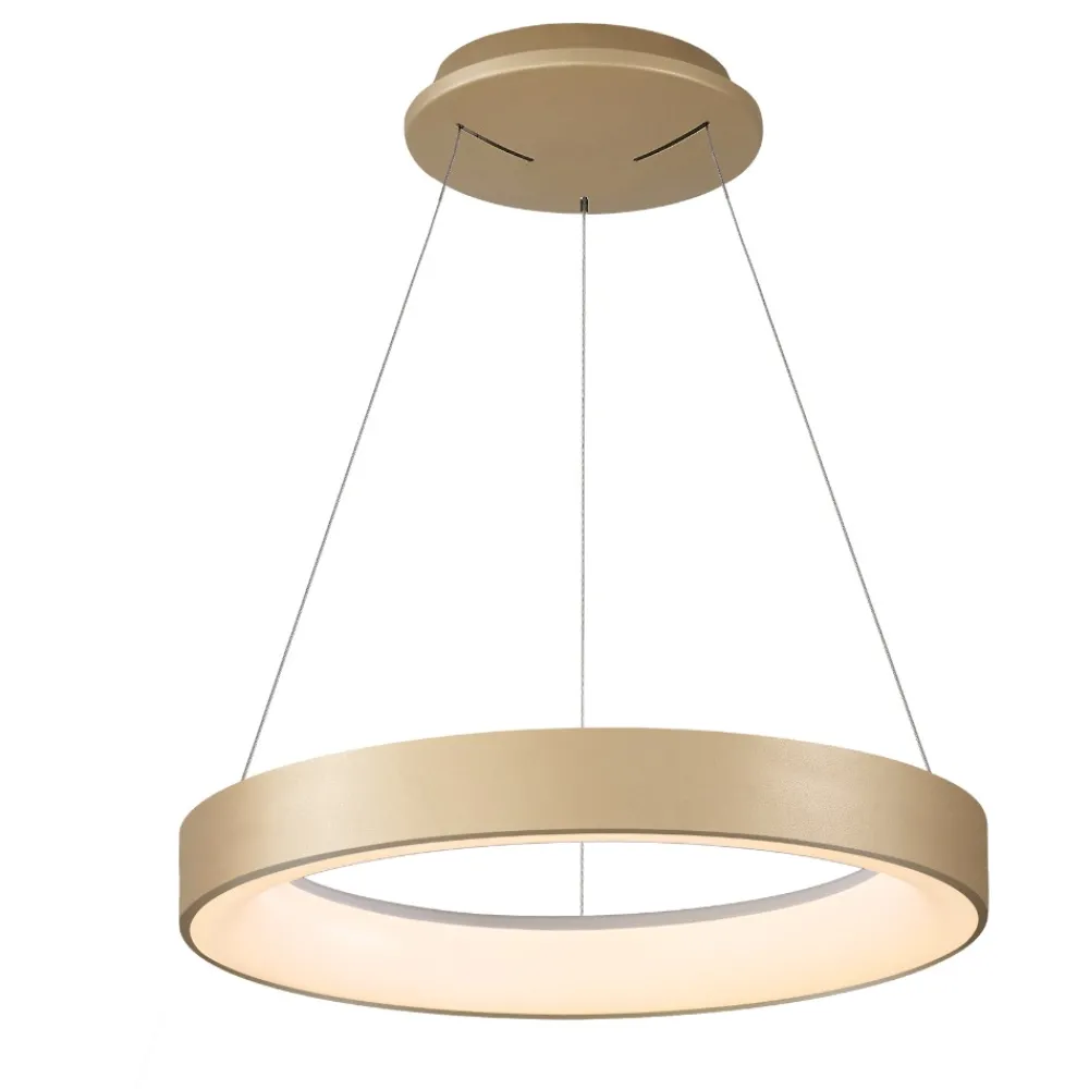 Lampadari Moderni-Selezionato da Mazzolaluce Lampadario anello 38cm oro sabbiato led 30w da 2700k a 5000k con telecomando app