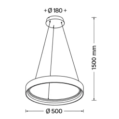 Lampadari Moderni-Selezionato da Mazzolaluce Lampadario anello di legno naturale 50cm led 28w 3000k dimmerabile