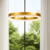 Lampadari Moderni-Selezionato da Mazzolaluce Lampadario anello elegante cristalli led 3000k dimmerabile oro 40cm