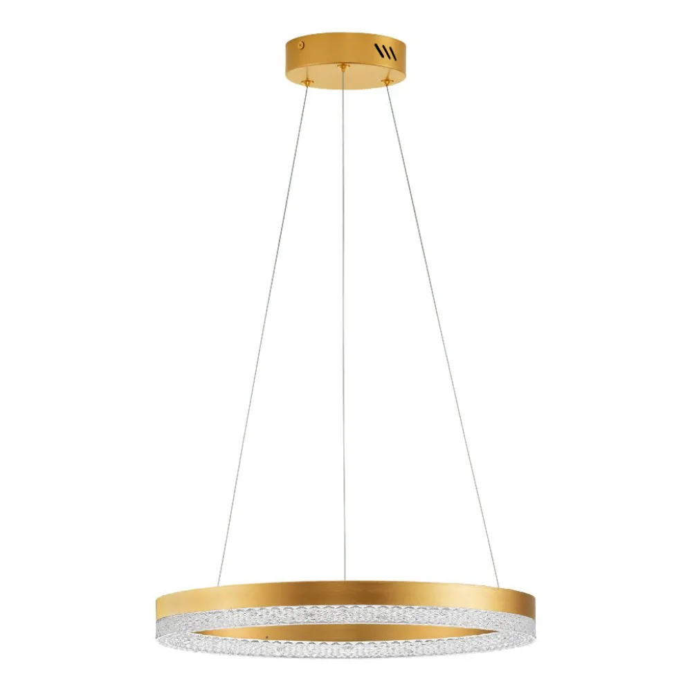 Lampadari Moderni-Selezionato da Mazzolaluce Lampadario anello elegante cristalli led 3000k dimmerabile oro 40cm