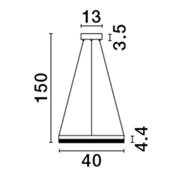 Lampadari Moderni-Selezionato da Mazzolaluce Lampadario anello elegante cristalli led 3000k dimmerabile oro 40cm