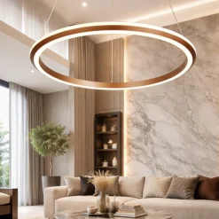 Lampadari Moderni-Selezionato da Mazzolaluce Lampadario anello led caffe dimmerabile per soggiorno moderno