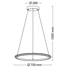 Lampadari Moderni-Selezionato da Mazzolaluce Lampadario anello led caffe dimmerabile per soggiorno moderno