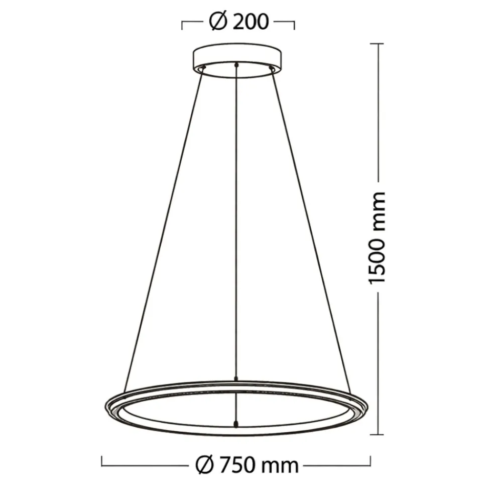 Lampadari Moderni-Selezionato da Mazzolaluce Lampadario anello led caffe dimmerabile per soggiorno moderno