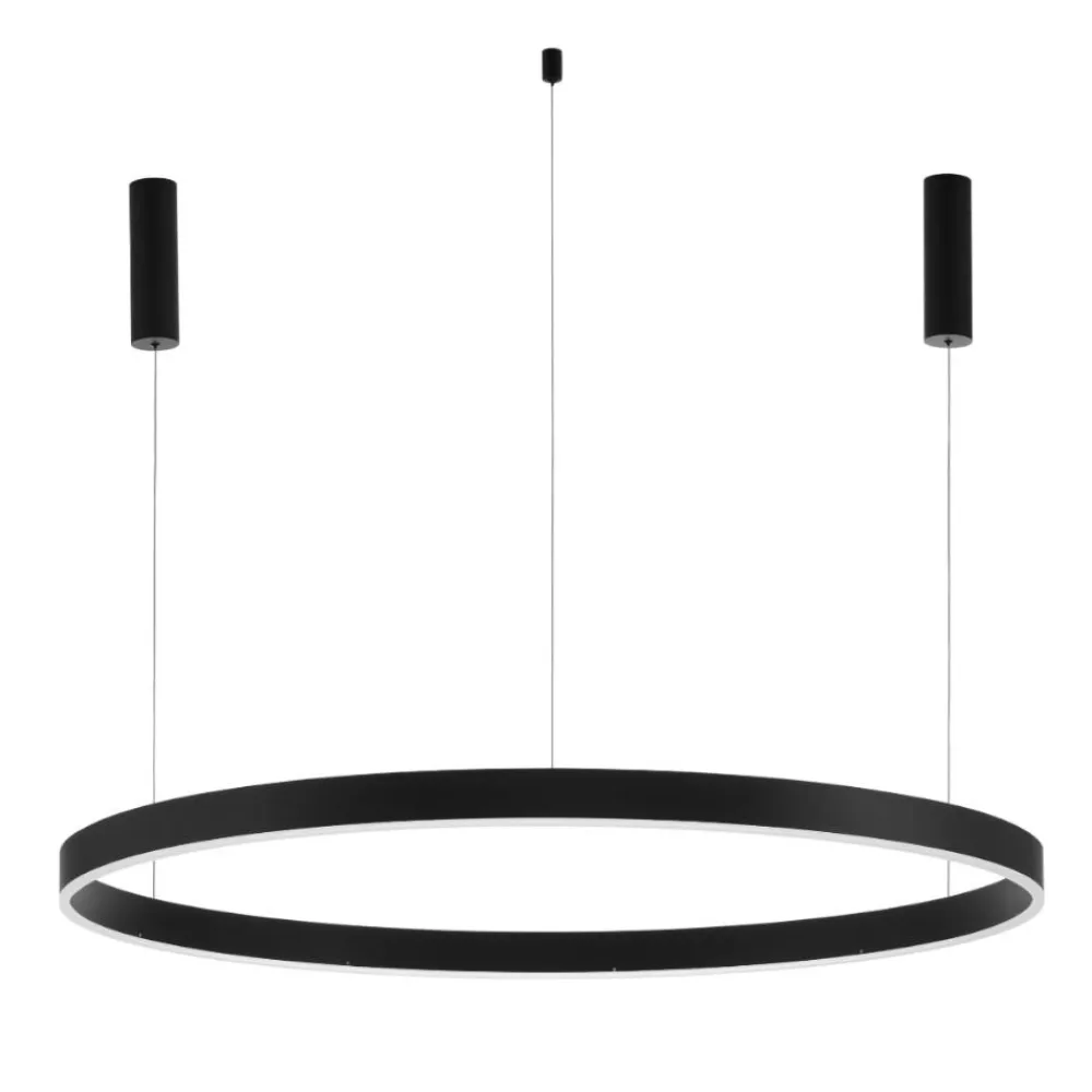 Lampadari Moderni-Selezionato da Mazzolaluce Lampadario anello led 120cm nero 72w 3000k dimmerabile