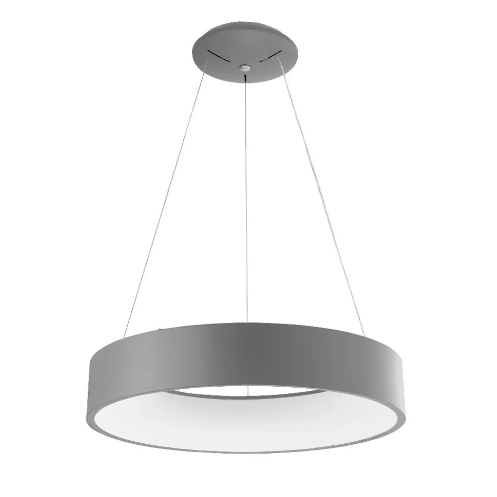 Lampadari Moderni-Selezionato da Mazzolaluce Lampadario anello led 4000k grigio per soggiorno