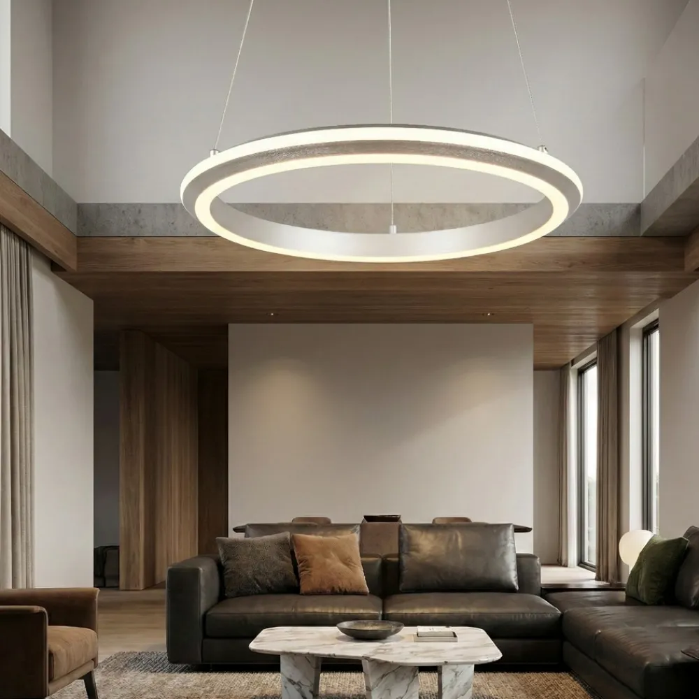Lampadari Moderni-Selezionato da Mazzolaluce Lampadario anello moderno 46 cm led 34w da 2300k a 4000k dimmerabile