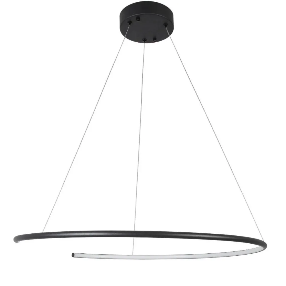Lampadari Moderni-Selezionato da Mazzolaluce Lampadario anello moderno minimalista nero led 3000k