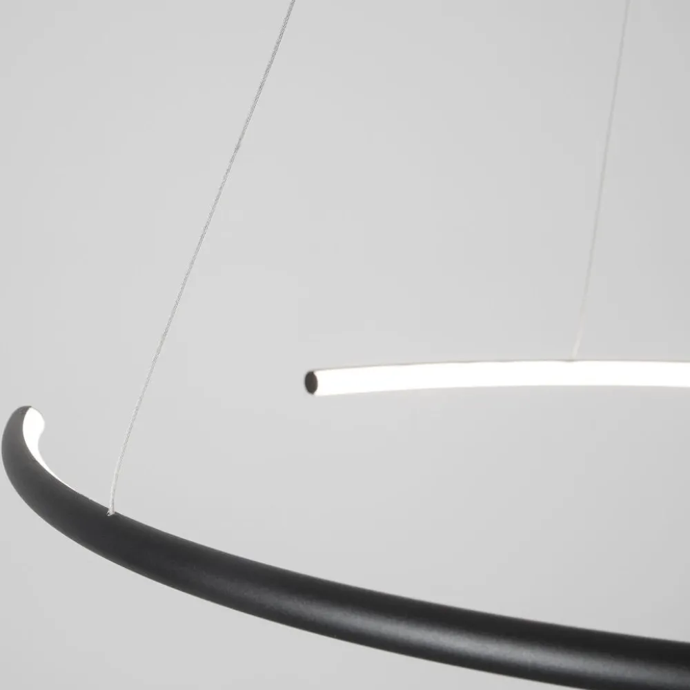 Lampadari Moderni-Selezionato da Mazzolaluce Lampadario anello moderno minimalista nero led 3000k