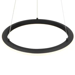 Lampadari Moderni-Selezionato da Mazzolaluce Lampadario anello nero 45cm design moderno led dimmerabile 2300k-4000k