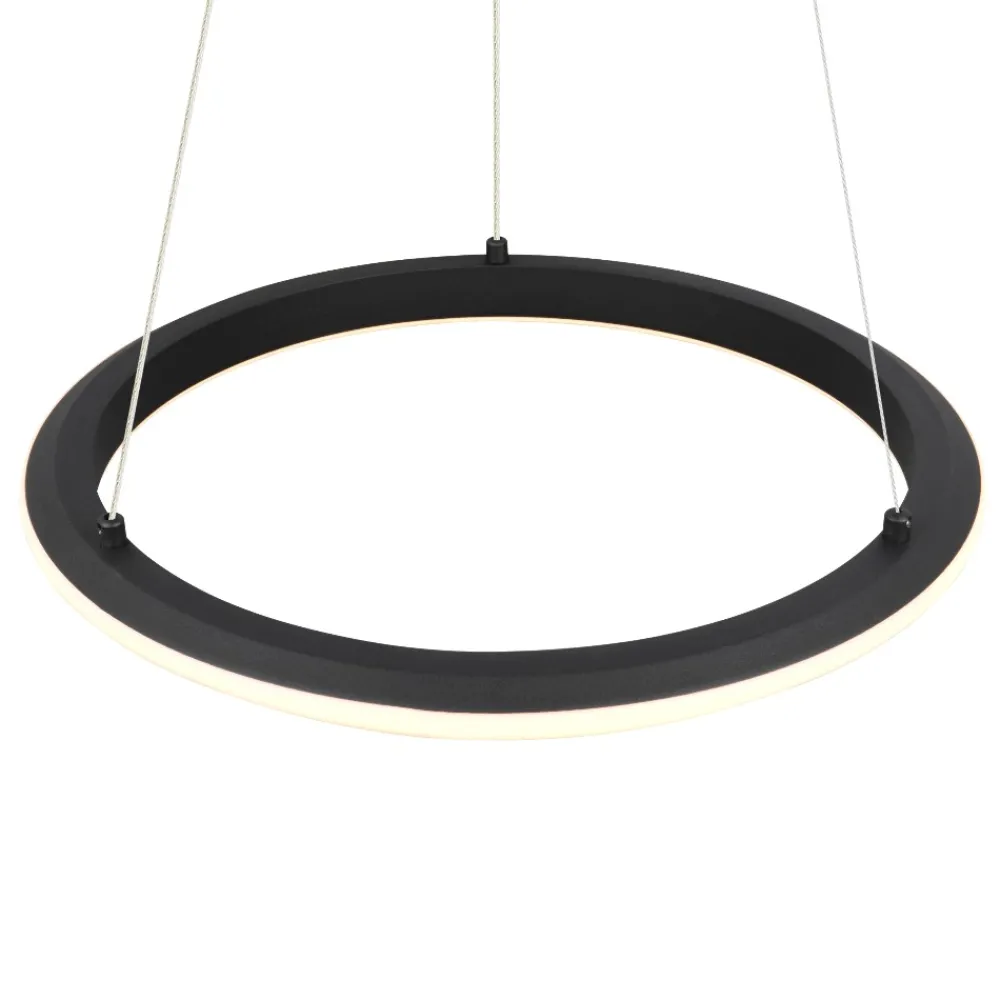 Lampadari Moderni-Selezionato da Mazzolaluce Lampadario anello nero 45cm design moderno led dimmerabile 2300k-4000k