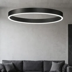 Lampadari Moderni-Selezionato da Mazzolaluce Lampadario anello nero 60cm led 40w 2700k a 6000k dimmerabile