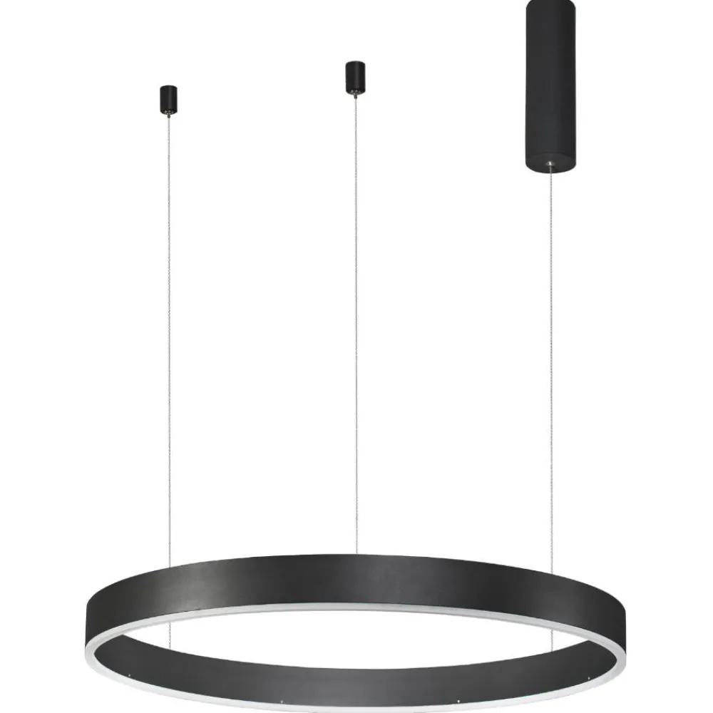 Lampadari Moderni-Selezionato da Mazzolaluce Lampadario anello nero 60cm led 40w 2700k a 6000k dimmerabile