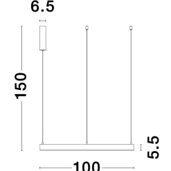 Lampadari Moderni-Selezionato da Mazzolaluce Lampadario anello nero 100cm led 60w 3000k dimmerabile