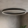 Lampadari Moderni-Selezionato da Mazzolaluce Lampadario anello nero 80cm led 48w 3000k dimmerabile