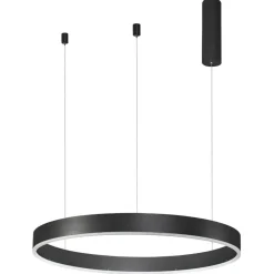 Lampadari Moderni-Selezionato da Mazzolaluce Lampadario anello nero 60cm led 40w 3000k