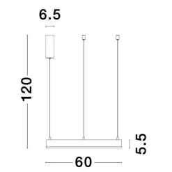 Lampadari Moderni-Selezionato da Mazzolaluce Lampadario anello nero 60cm led 40w 3000k
