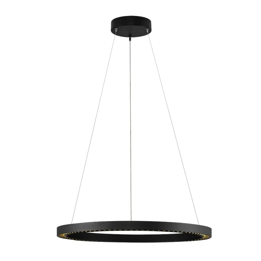 Lampadari Moderni-Selezionato da Mazzolaluce Lampadario anello nero 65cm led 27w 3000k per ufficio moderno