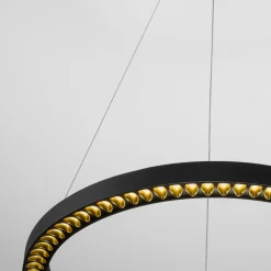 Lampadari Moderni-Selezionato da Mazzolaluce Lampadario anello nero 65cm led 27w 3000k per ufficio moderno