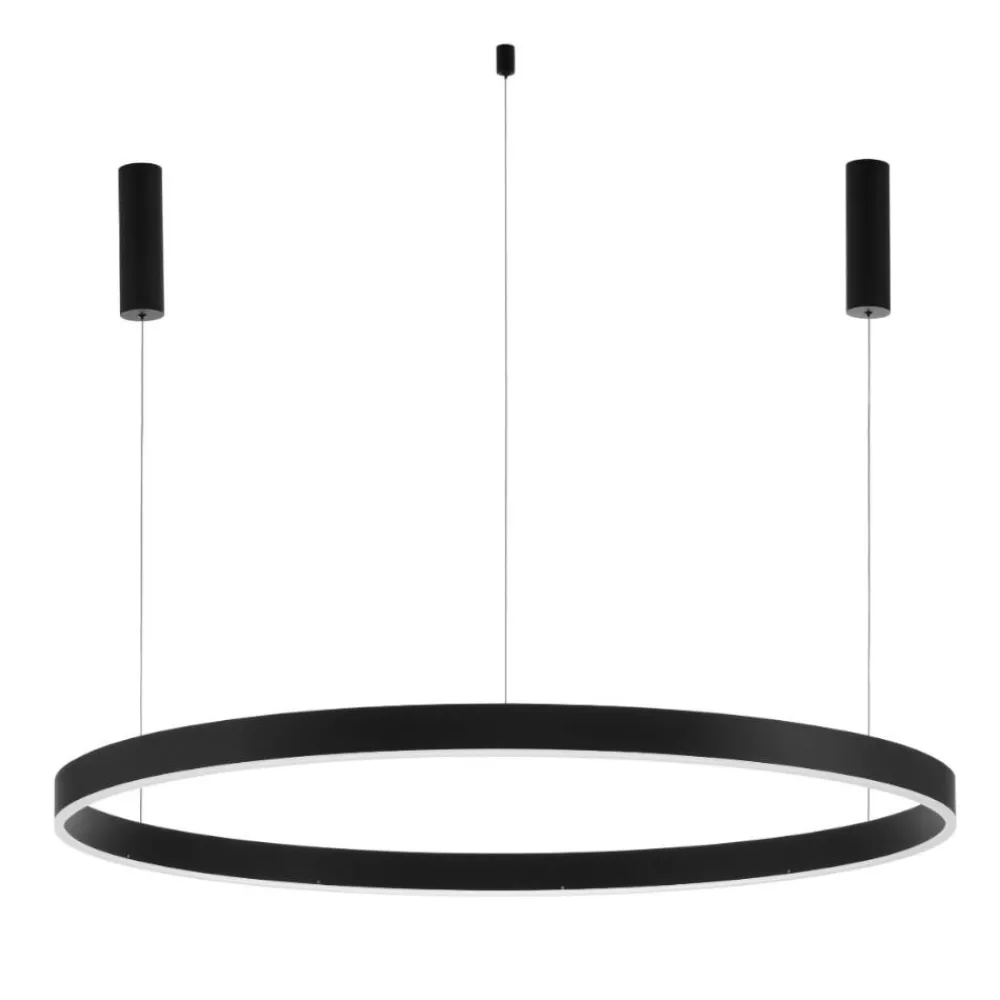 Lampadari Moderni-Selezionato da Mazzolaluce Lampadario anello nero 120cm led 72w 2700k a 6000k dimmerabile