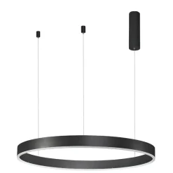 Lampadari Moderni-Selezionato da Mazzolaluce Lampadario anello nero 80cm led 50w 2700k a 6000k dimmerabile