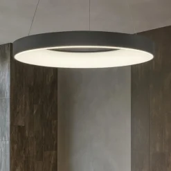 Lampadari Moderni-Selezionato da Mazzolaluce Lampadario anello nero moderno led 4000k