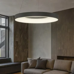 Lampadari Moderni-Selezionato da Mazzolaluce Lampadario anello nero moderno led 4000k