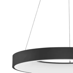 Lampadari Moderni-Selezionato da Mazzolaluce Lampadario anello nero moderno led 4000k