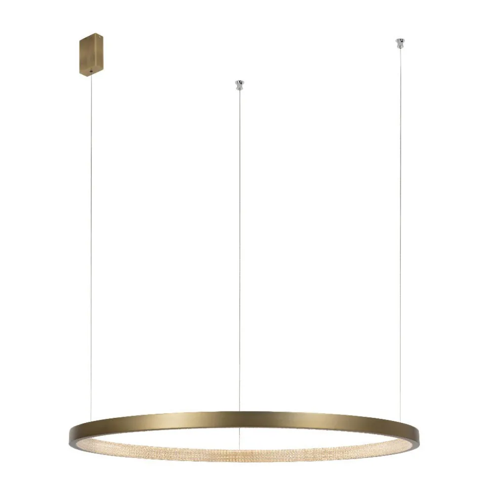 Lampadari Moderni-Selezionato da Mazzolaluce Lampadario anello ottone anticato led 3000k 108 cm