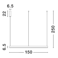 Lampadari Moderni-Selezionato da Mazzolaluce Lampadario anello xxl 150cm nero led 80w dimmerabile 3000k