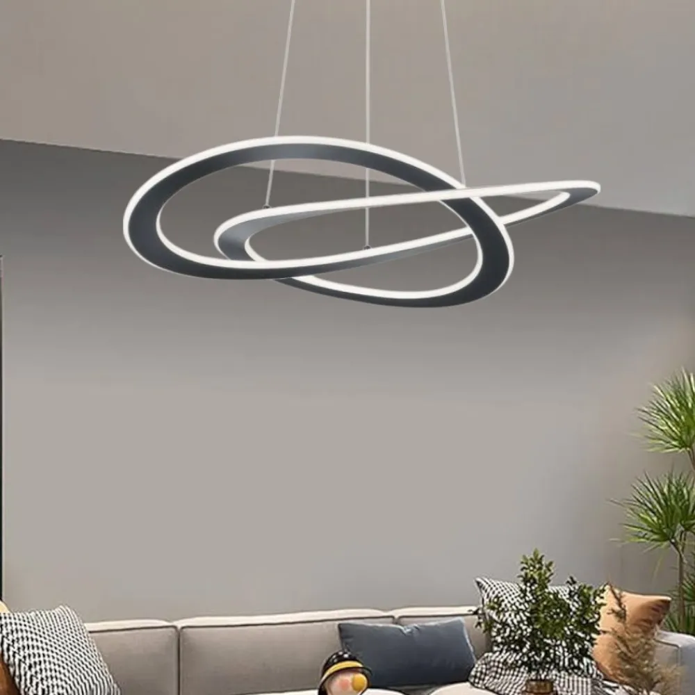 Lampadari Moderni-Selezionato da Mazzolaluce Lampadario antracite led 52w 3000k dimmerabile per soggiorno moderno