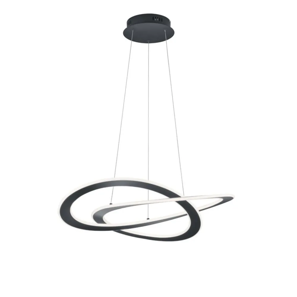 Lampadari Moderni-Selezionato da Mazzolaluce Lampadario antracite led 52w 3000k dimmerabile per soggiorno moderno