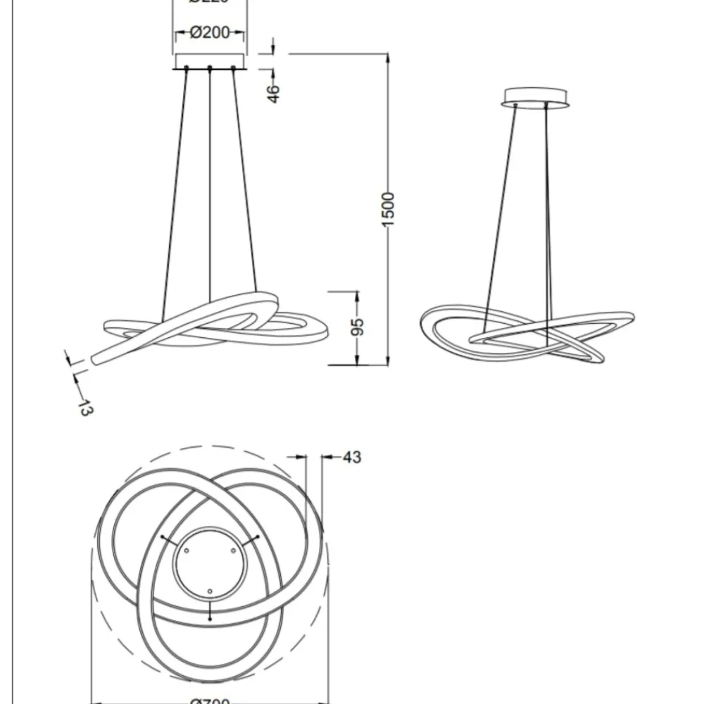 Lampadari Moderni-Selezionato da Mazzolaluce Lampadario antracite led 52w 3000k dimmerabile per soggiorno moderno