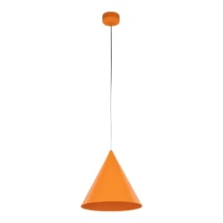 Lampadari Cucina-Selezionato da Mazzolaluce Lampadario arancione per cucina moderna forma cono 25cm