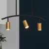 Lampadari Cucina-Selezionato da Mazzolaluce Lampadario a soffitto da cucina nero oro con luci orientabili