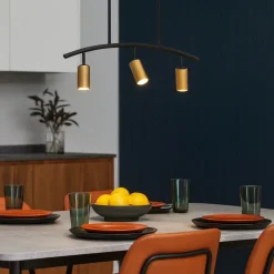 Lampadari Cucina-Selezionato da Mazzolaluce Lampadario a soffitto da cucina nero oro con luci orientabili