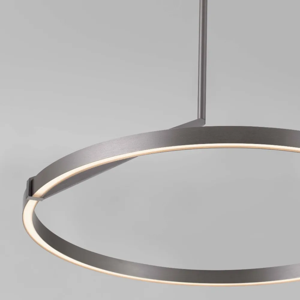 Lampadari Moderni-Selezionato da Mazzolaluce Lampadario a sospensione anello nickel led 2700k-3000k-4000k biemissione