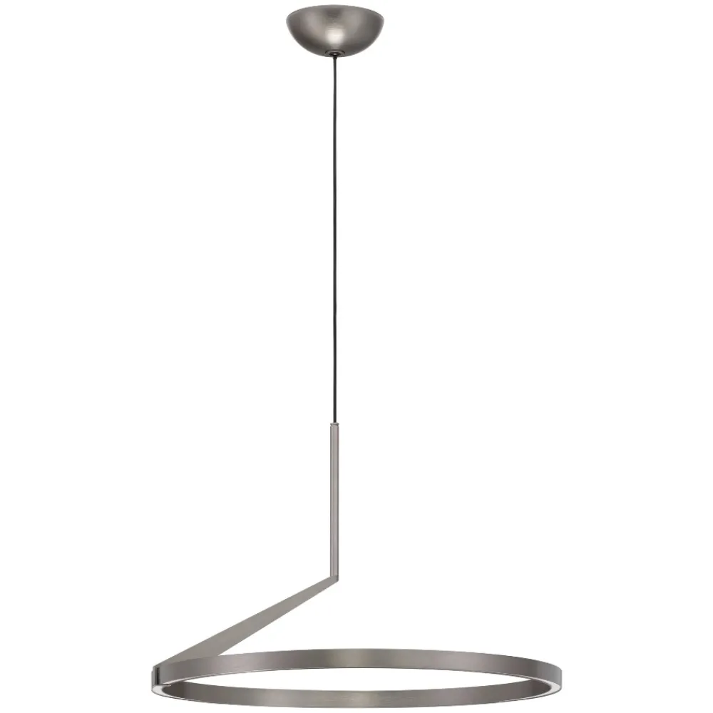 Lampadari Moderni-Selezionato da Mazzolaluce Lampadario a sospensione anello nickel led 2700k-3000k-4000k biemissione