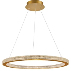 Lampadari Moderni-Selezionato da Mazzolaluce Lampadario a sospensione anello 80cm oro per salone contemporaneo