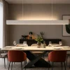 Lampadari Moderni-Selezionato da Mazzolaluce Lampadarioa sospensione bianco sottile per tavolo ufficio led 2700k dimmerabile
