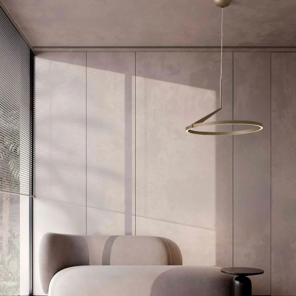 Lampadari Moderni-Selezionato da Mazzolaluce Lampadario a sospensione champagne led 2700k-3000k-4000k biemissione
