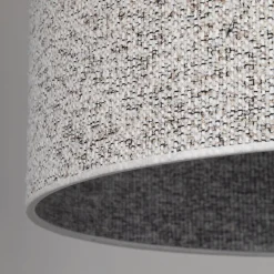 Lampadari Moderni-Selezionato da Mazzolaluce Lampadario a sospensione cilindro di tessuto bianco nero
