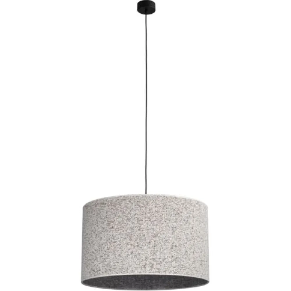 Lampadari Moderni-Selezionato da Mazzolaluce Lampadario a sospensione cilindro di tessuto bianco nero