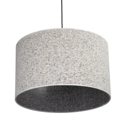 Lampadari Moderni-Selezionato da Mazzolaluce Lampadario a sospensione cilindro di tessuto bianco nero