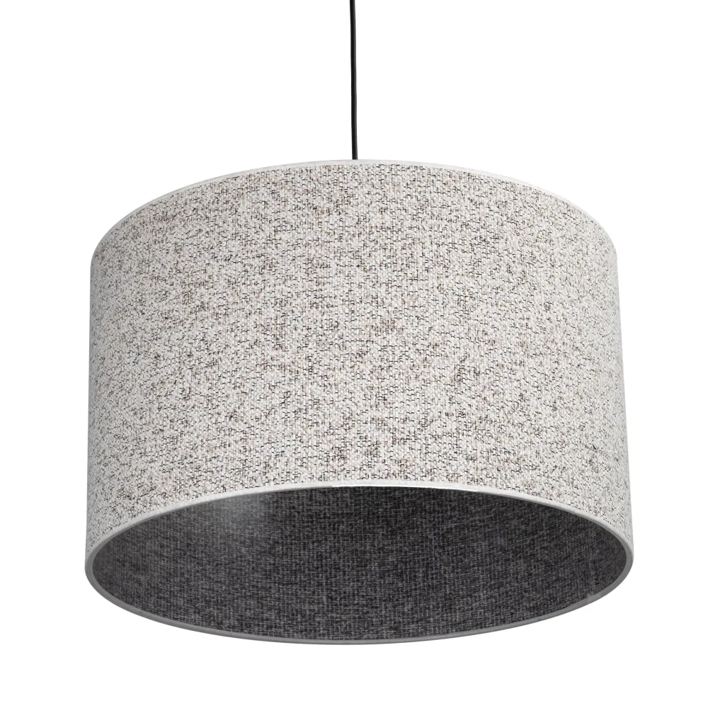 Lampadari Moderni-Selezionato da Mazzolaluce Lampadario a sospensione cilindro di tessuto bianco nero